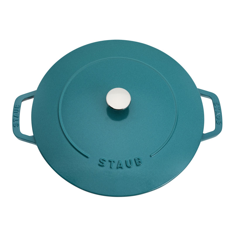 Staub Cast Iron Round Cocotte, Dutch Oven, 5.5-Quart, Serves 5-6, Made In France, Peony Pink, Turquoise