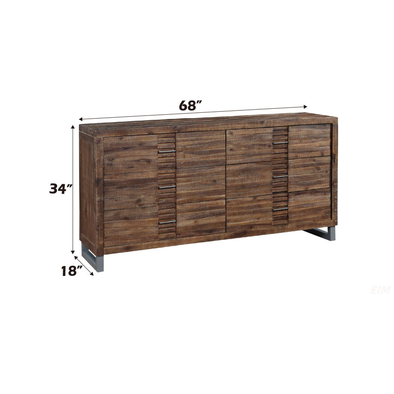 Commode à finition chêne récupéré Andria (Commode)