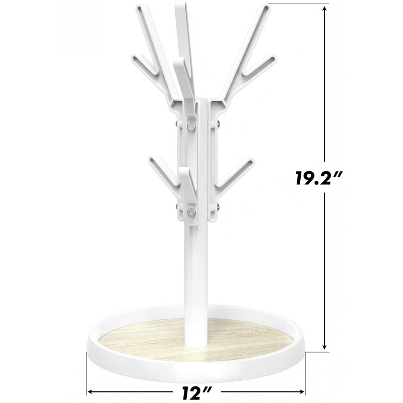 Porte-gobelet 360 ° pour comptoir, pouvant contenir 6 tasses (blanc)