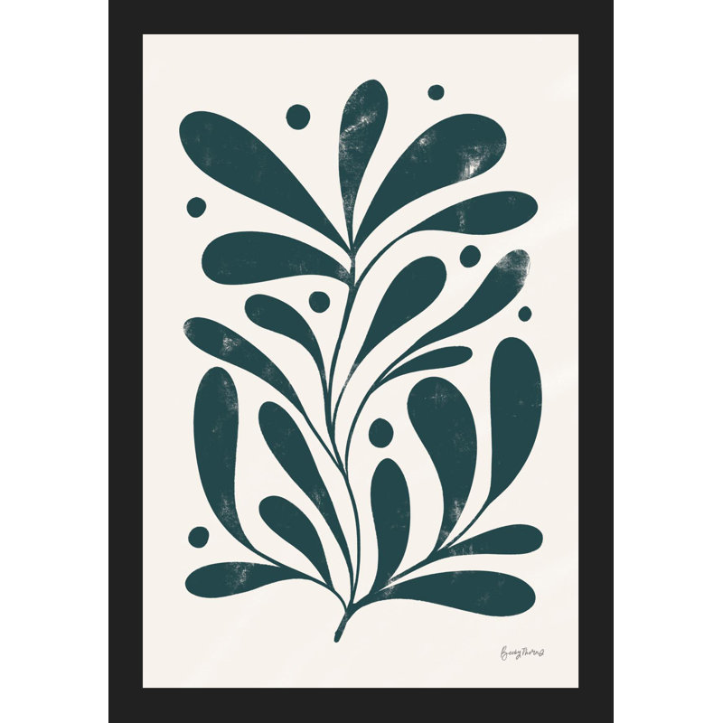Impression botanique simple III, Papier avec cadre noir, H 34,5 po x l 26,5 po x P 0,5 po