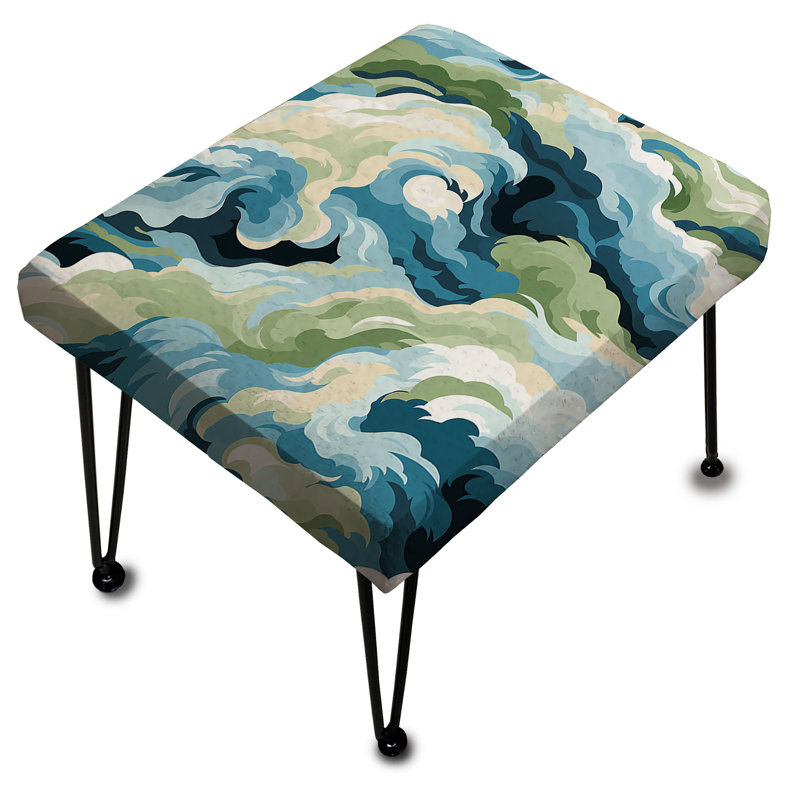 Coastal Concealment Flow - Abstract Rectangle Ottoman