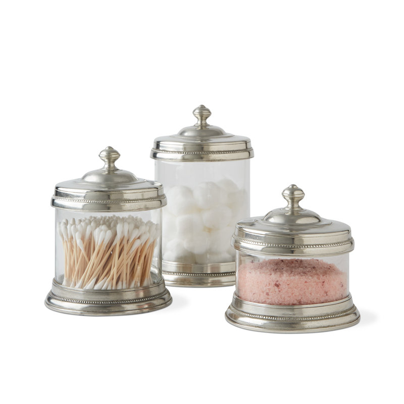 Glass Kitchen Canister, 7.5" H x 4.7" W x 4.7" D