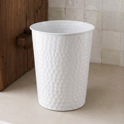 Poubelle de 1,8 gallon en métal martelé à la main pour le bureau à domicile