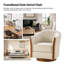 Fauteuil demi-tonneau pivotant en cuir véritable de 29 po Pocono avec base en bois massif Pocono-1365352631