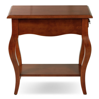 Solid Wood French Cabriole Leg Side Table by Charlton Home