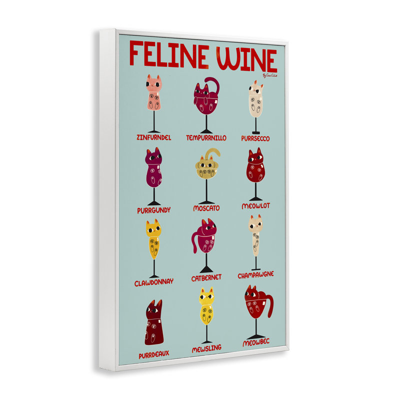 Giclée encadrée «Clever Feline», par Carrie Cantwell, H 30 po x l 20 po, Estampe numérique encadrée blanc bord de mer
