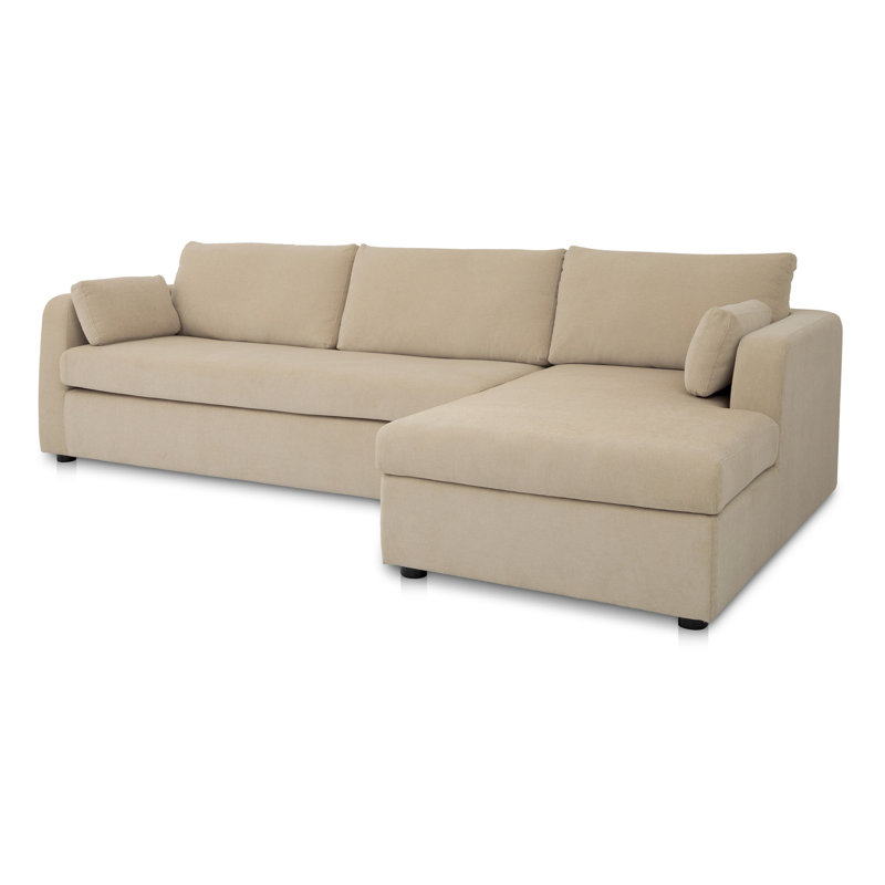 Canapé-lit modulaire Eddie, Orienté à droite, Polyester beige