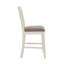 De 2 chaises de salle à manger à dossier - Siège en polyfibre de mousse en bois d'hévéa blanc et gris confortable pour le comptoir avec dossier, structure, rembourrage, rembourré
