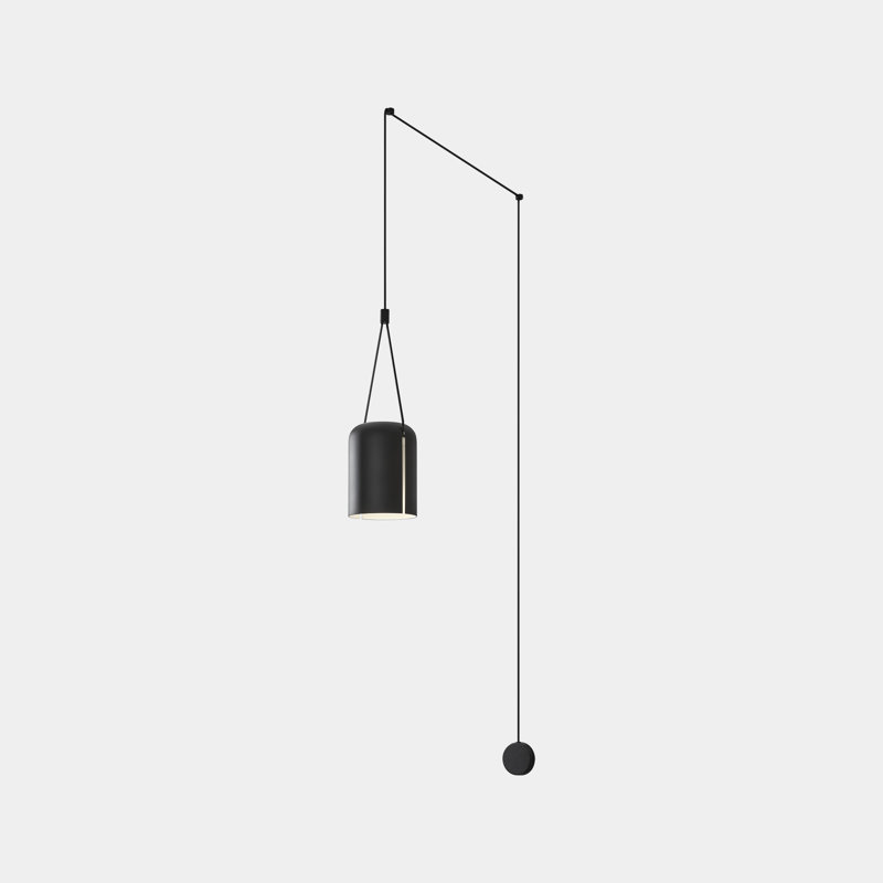 Luminaire suspendu cylindrique 1 lumière Attic, Noir