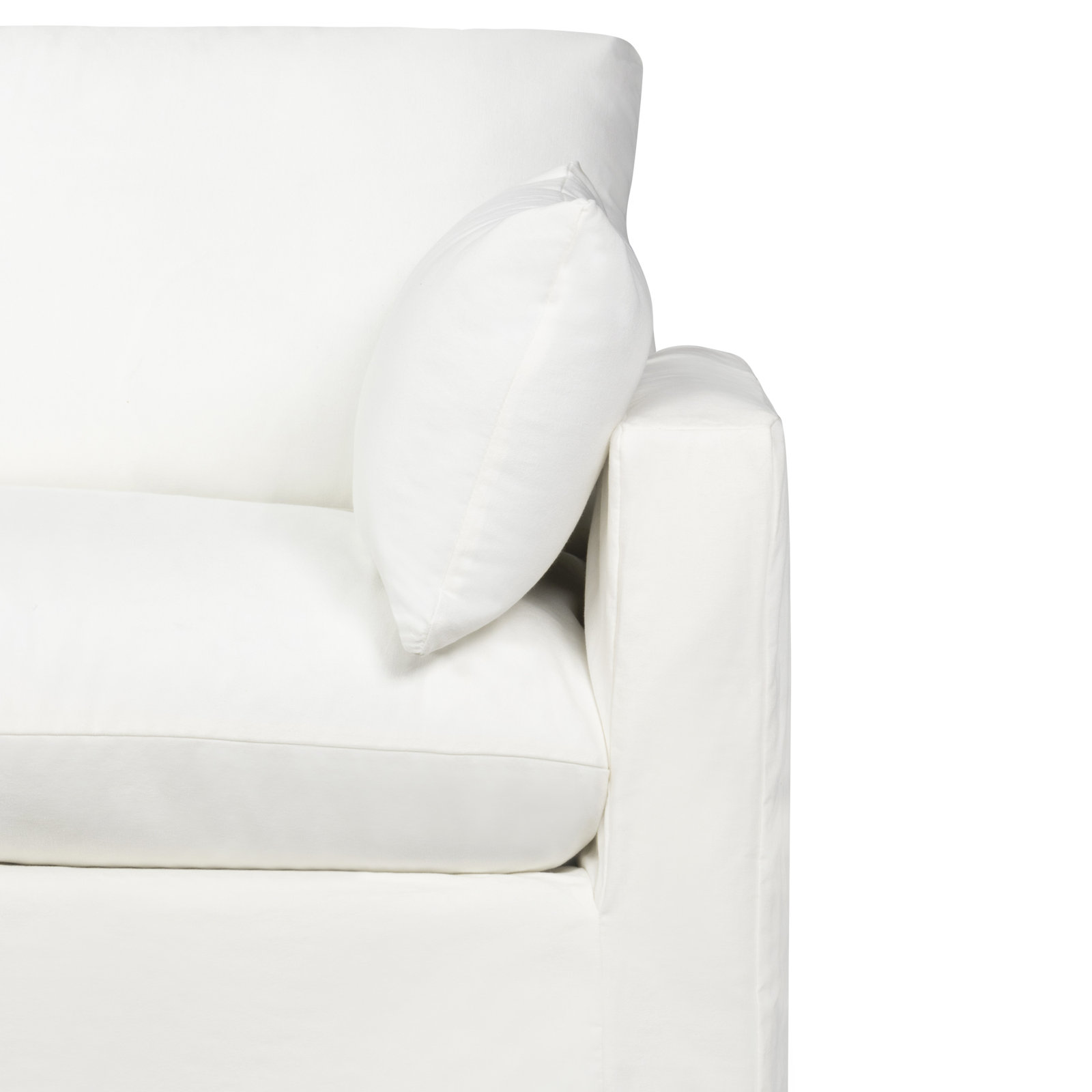 Luna L-Sectional, Classic Bleach White Twill