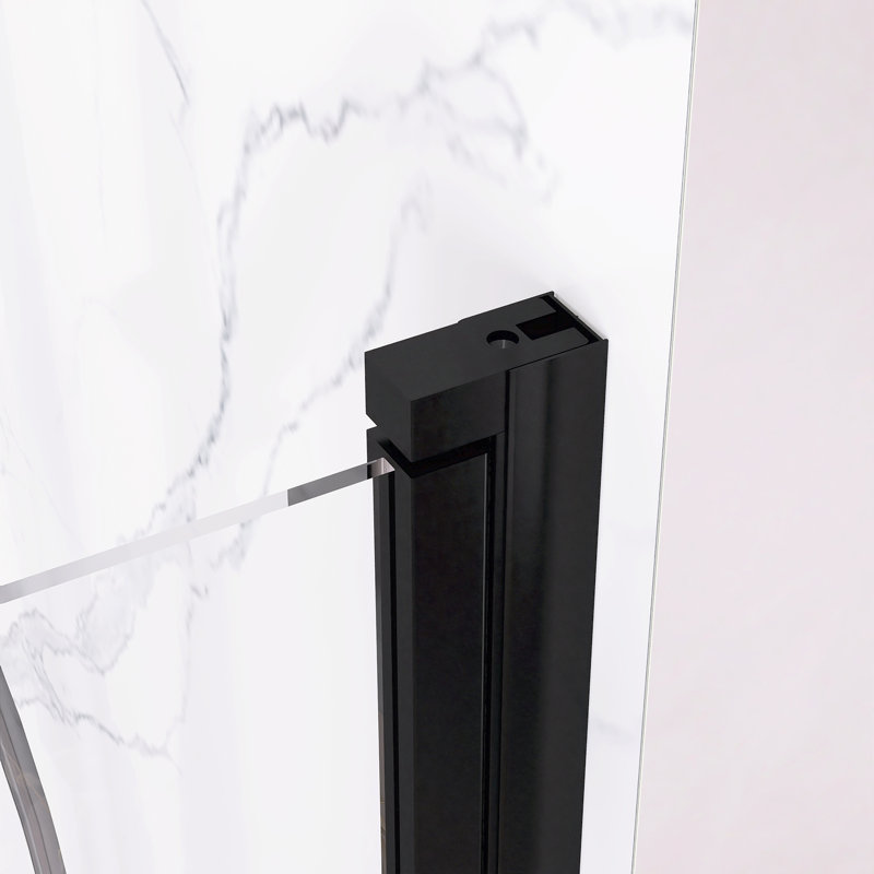 28" - 29 3/8" X 72" Semi-Frameless Pivot Shower Door With 1/4" Tempered Glass