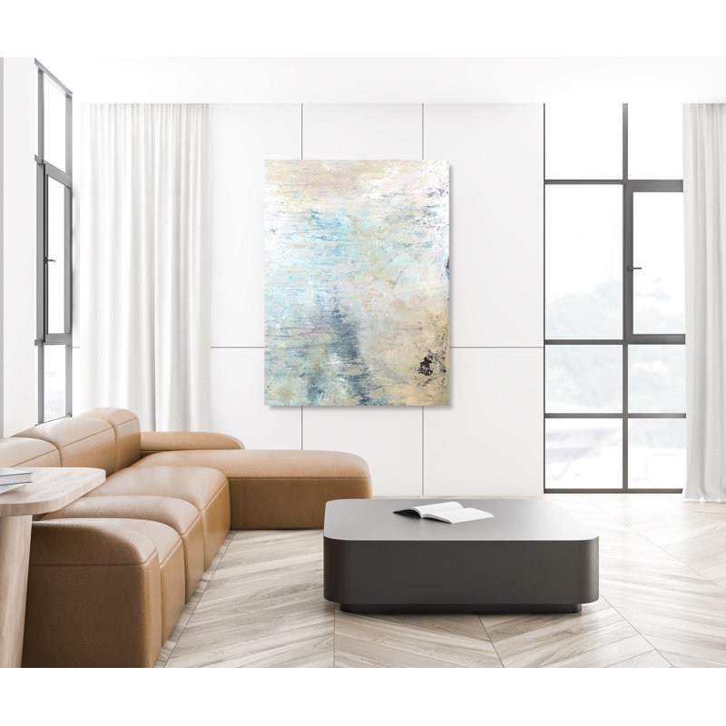Sky Print by John Beard, 25.5" H x 21.5" W x 1.75" D, Brown Framed Canvas