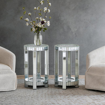 Table de bout haute avec miroir 22 po Amla