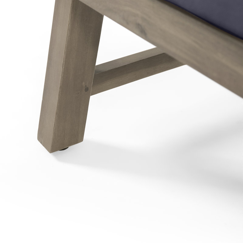 Repose-pieds d'extérieur avec coussin Ashveer, Gris foncé, gris