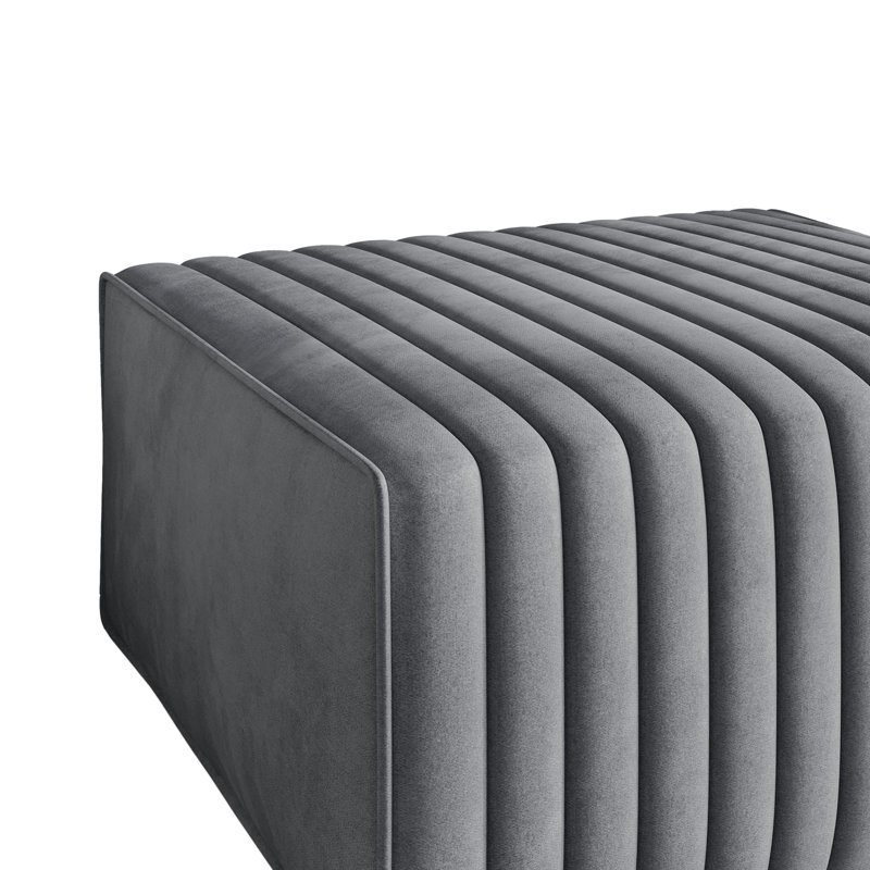 7-Piece Velvet Upholstered Modular Chair Set 2, Light Grey