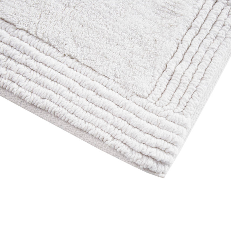 100% Cotton Tufted 3000 GSM Reversible Bath Rug White 24X72", White, Single - 72" L x 24" W