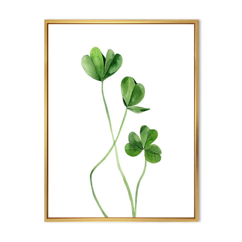 «Field Plant Détail Clover», reproduction encadrée sur toile, H 40 po x l 30 po x 1,5 po, Encadrement doré