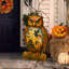 Halloween Hibou autoportant Lidell - présentoir de jardin en bois fabriqué à la main par G. Debrekht