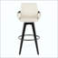 Tabouret de bar à hauteur fixe avec pivot en bois avec repose-pieds rond en métal - ensemble de 2-2143934771