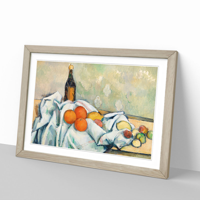 Still Life with Fruit Vol.2 by Paul Cezanne - Framed Print, 36cm H x 48cm W x 2cm D, Oak Framed