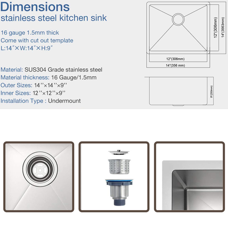 14 L Kitchen Sink
