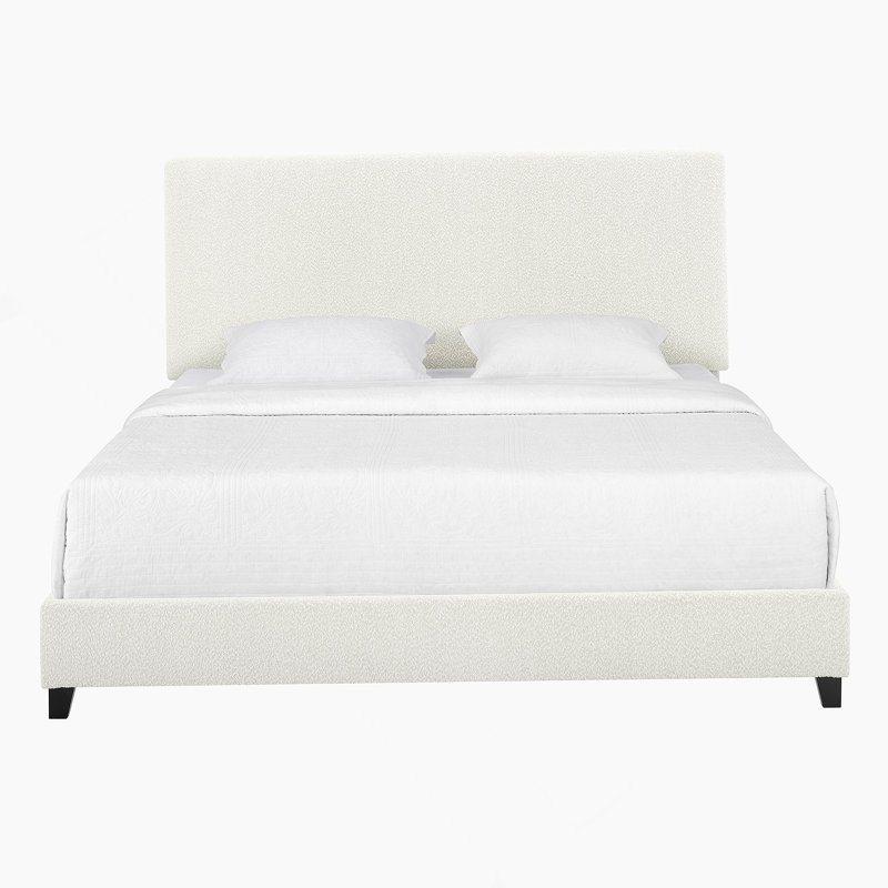 Lit plateforme tapissier, Blanc, Roi