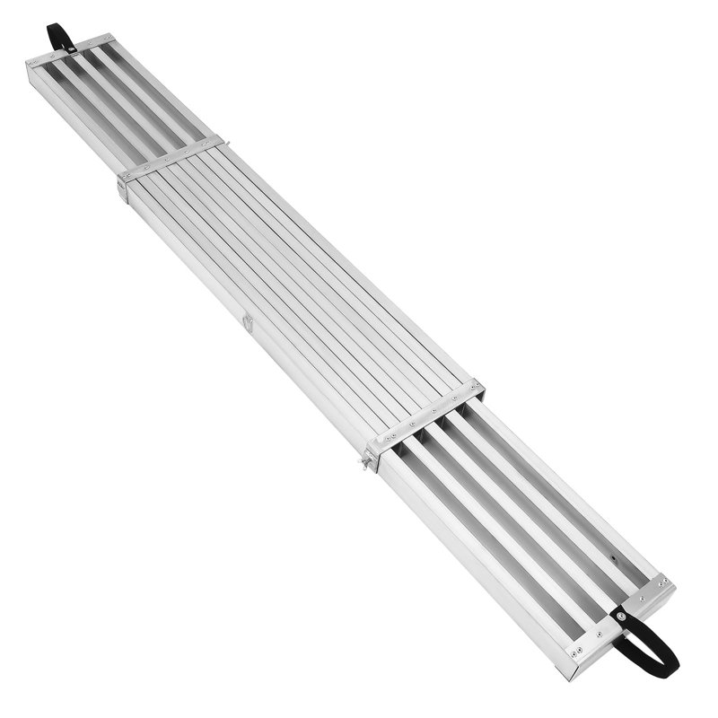 Planche de travail télescopique, planche en aluminium, plateforme de travail réglable d'une capacité de 440 lb, planche d'échafaudage à extension avec plateforme antidérapante, accessoire d'échelle d'échafaudage (9FT-15FT-Argent)