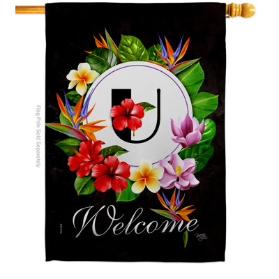 Drapeau de maison tropical en polyester 40 x 28 po à 2 côtés