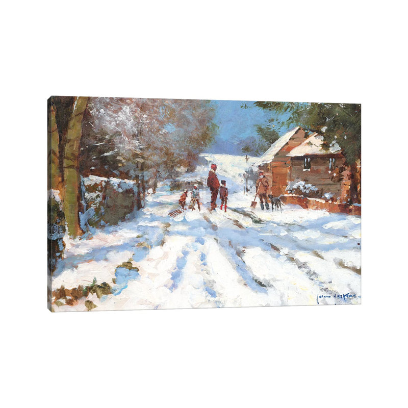 Snow On The Ashwell Road by John Haskins - Wrapped Canvas Gallery-Wrapped Canvas Giclée, 45.72cm H x 66.04cm W