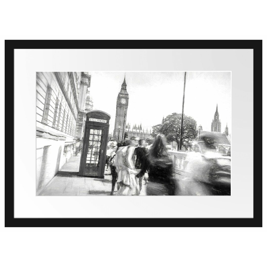 Gerahmter Fotodruck Telephone Box in London