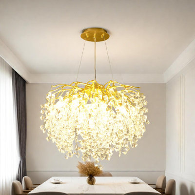 Plafonnier en forme de branche dorée pour salle à manger et salon