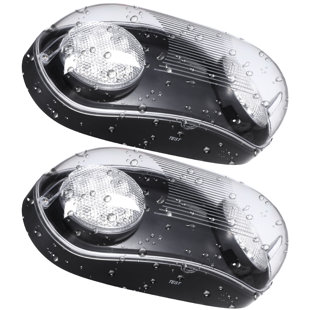 Led Emergency Exit Light With Battery Backup, 2 Adjustable Heads, Commercial Lighting, Black (Set of 2)