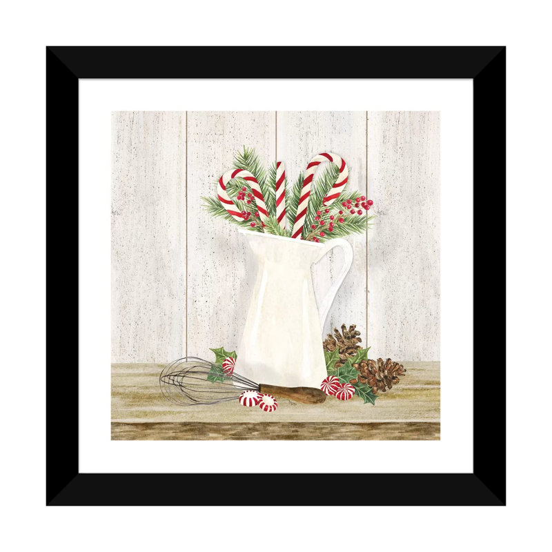 «Christmas Kitchen IV» par Tara Reed - reproduction d'art, Blanc, Papier encadré noir, H 16 po x l 16 po x P 1 po