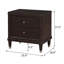 Table de chevet 2 tiroirs brun
