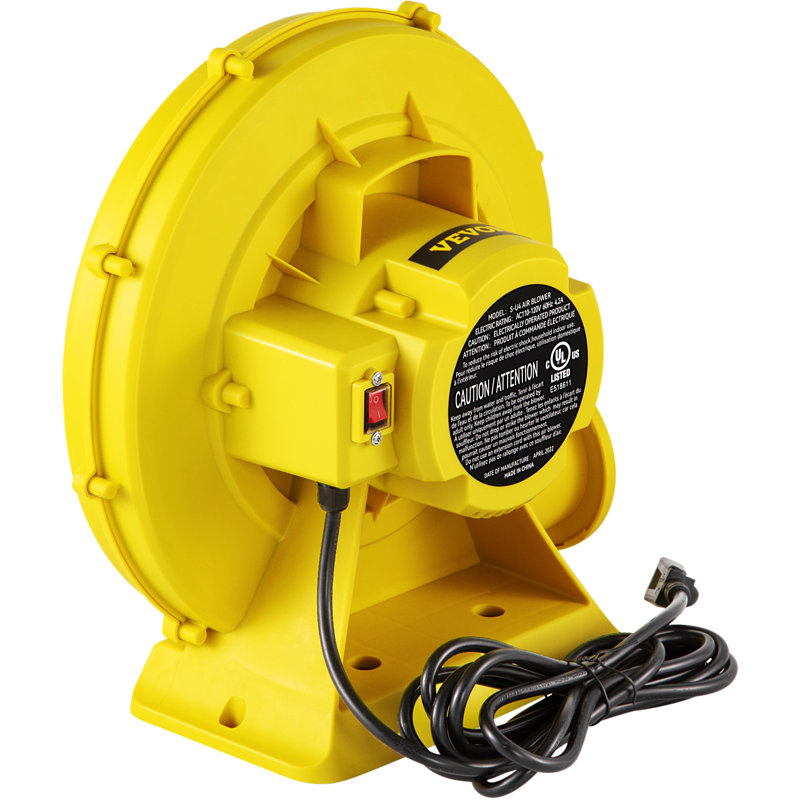 VEVOR Yellow 450W Portable Air Blower Fan for Inflatable Bounce Houses