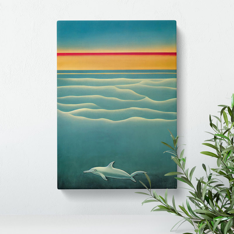 XC1022-4396X Swimming Dolphin - Wrapped Canvas Painting, 50cm H x 35cm W x 3cm D