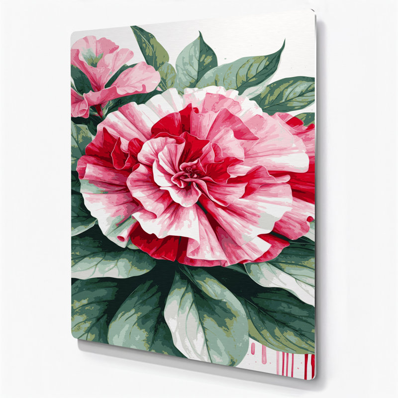 Aquarelle botanique 33, art mural gris en métal, H 20 po x l 16 po