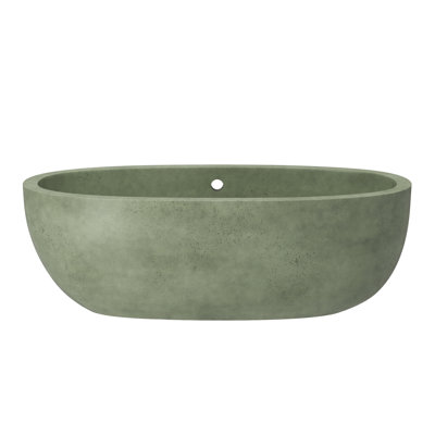 Avalon NativeStone Freestanding Soaking Cement Bathtub
