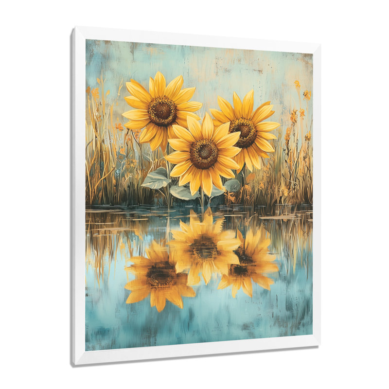 Diskson - impressions sur toile florales, H 44 po x l 34 po, Reproduction encadrée d'une seule photo, Blanc