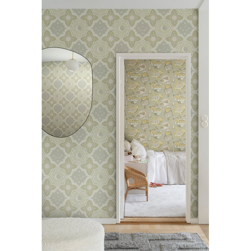 Galerie Resan Sun and Moon Wallpaper, Green