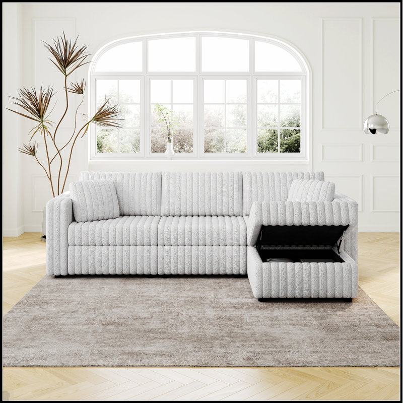 Canapé 106,3 pouces pour 3 personnes avec repose-pieds 30,7 pouces, relevage hydraulique pour plus de confort et de rangement, élégant et pratique