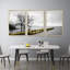 Luxueux aluminium encadré, ensemble de 3 reproductions d'art encadrées sur toile-1075249343-1075249341