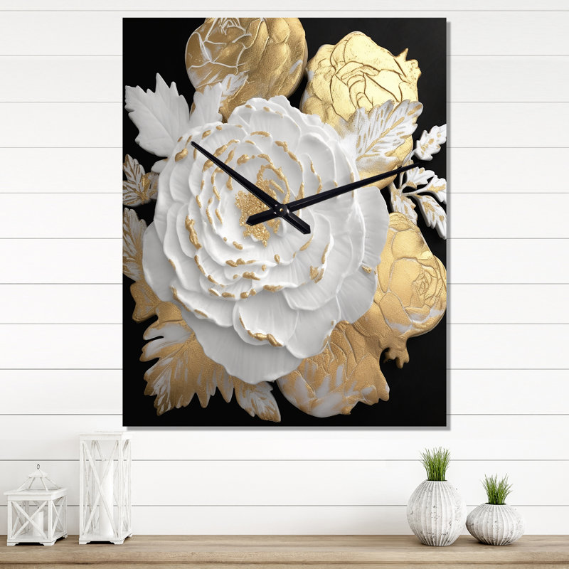 Horloge murale rose exquise, Moyen