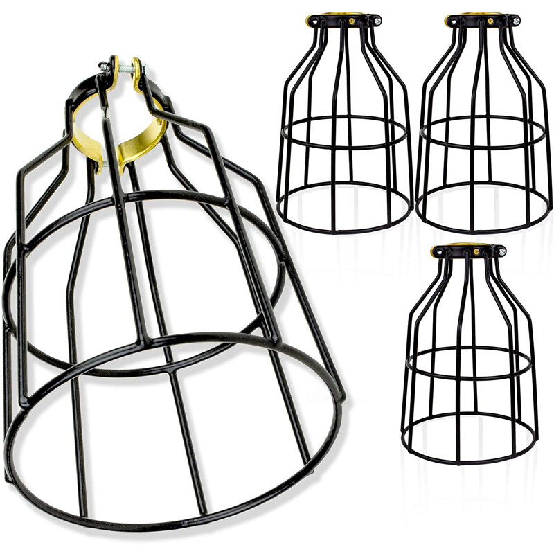 Metal Lamp Guard 1-Light Kitchen Island Pendant