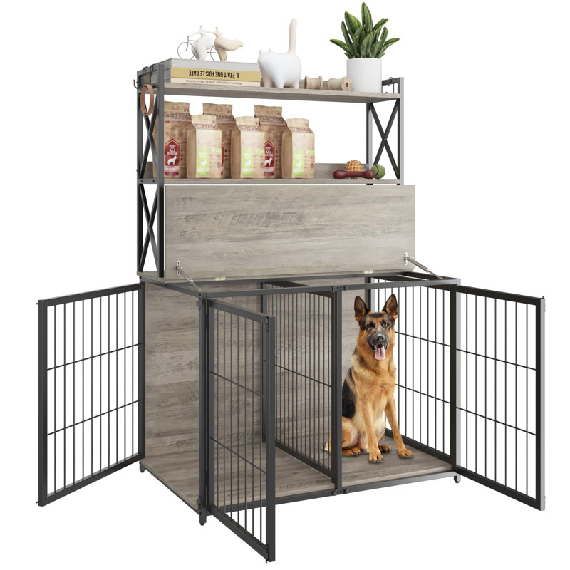 42.5 Inch Dog Crate Furniture With Shelves
