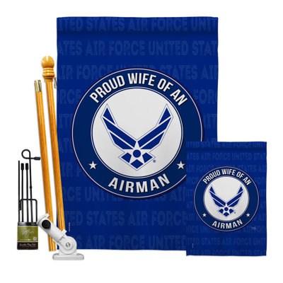 Ensemble de drapeaux en polyester 40 po x 28 po Proud Wife