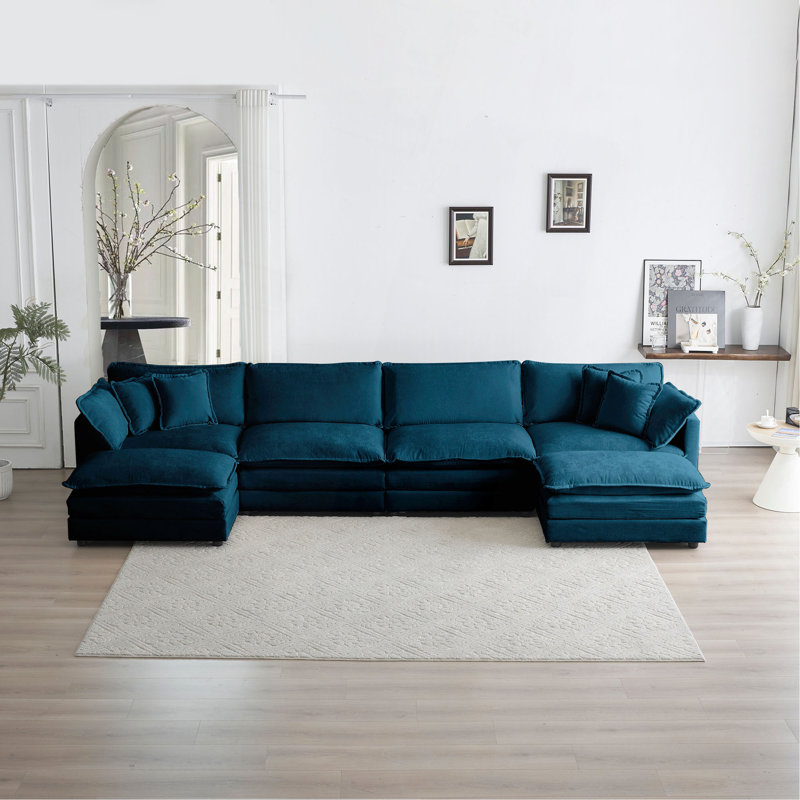 Canapé Comfort U, Bleu