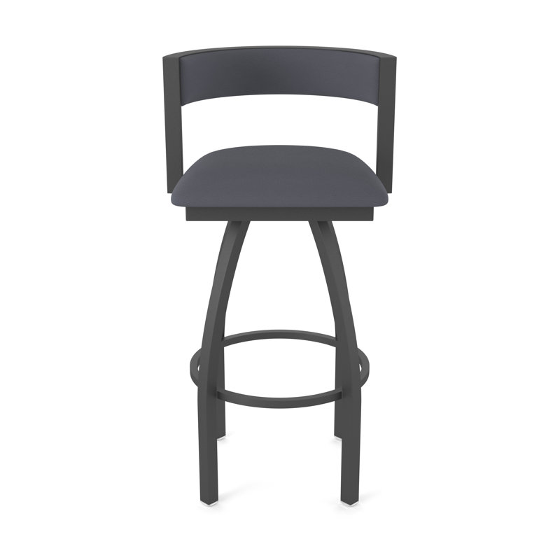Tabouret Artémis, Vinyle - tempête Canter, Étain, Tabouret de bar (siège d'une hauteur de 36 po)