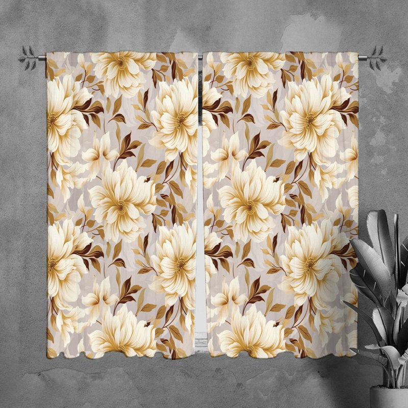 Rideaux à motif floral - 6135, L 40 po x L 61 po