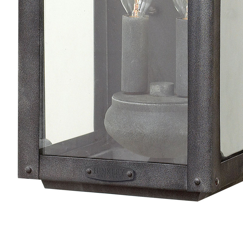 Anchorage 2-Light Outdoor Flush Mount, Aged Zinc, 17.8" H x 9.3" W x 7.8" D, 2 Lights